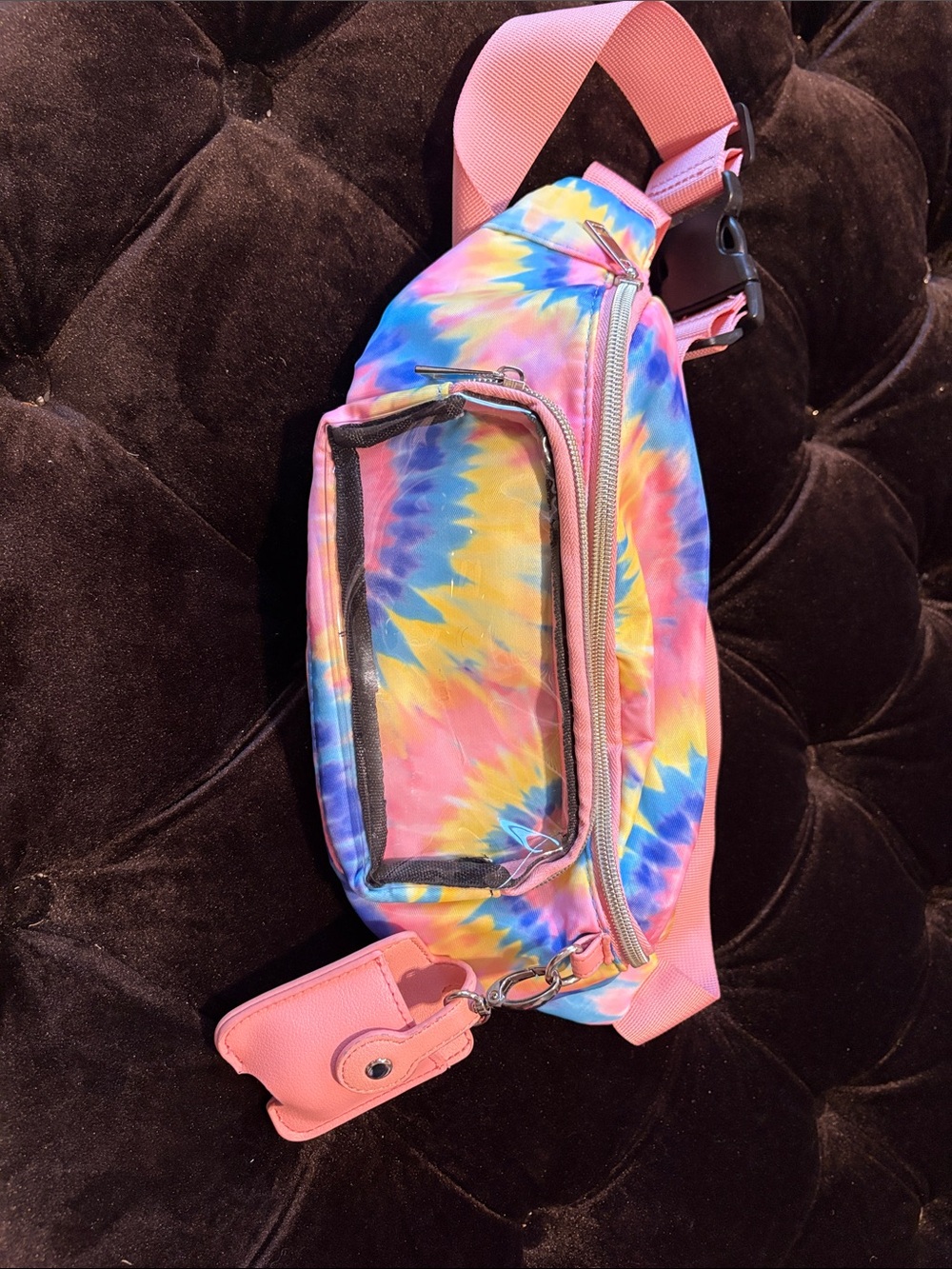 Tie-Dye Pink Multi Crossbody Belt Bag